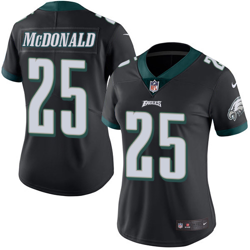 Women's Limited Tommy McDonald Nike Jersey Black - #25 Rush NFL Philadelphia Eagles